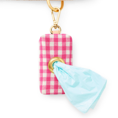 Hot Pink Gingham Waste Bag Dispenser (Made in the USA)