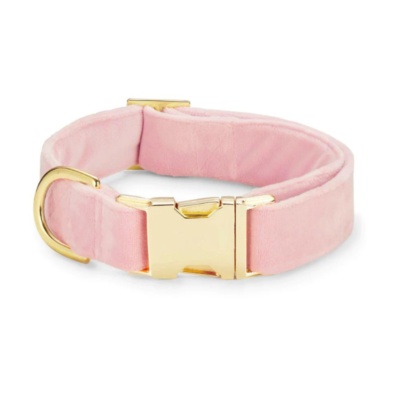 Blush Pink Velvet Dog Collar (Made in the USA) (FINAL SALE)