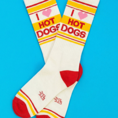 I Heart Hot Dogs Gym Crew Socks (for Humans)