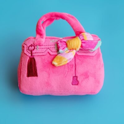 Pink Barkin Bag Squeaky Plush Dog Toy