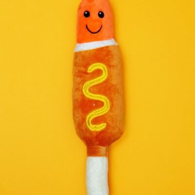 Chomp the Corndog Squeaky Plush Dog Toy