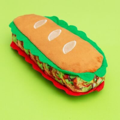 3-in-1 Sandwich Plush + Tennis Ball Dog Toy