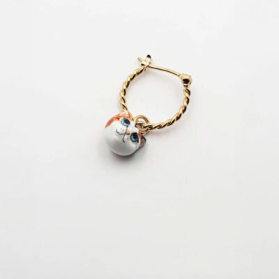 Porcelain Cat Charm Earring