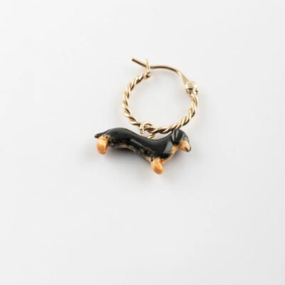 Porecelain Dog Charm Earring