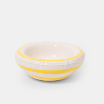 LISA Dog Bowl in Striped Lemon