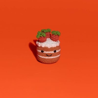 Cotton Crochet Carrot Cake Dog Toy